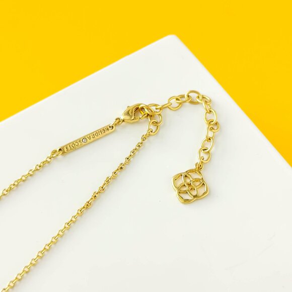 Anna Vintage Gold Teal Apatite Pendant Necklace by Kendra Scott - Picture 3 of 3